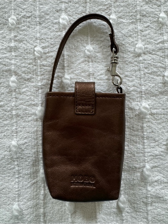 HOBO Handbags - NWOT Hobo International Leather Accessory Holder Bag Case with Strap Gold Bronze